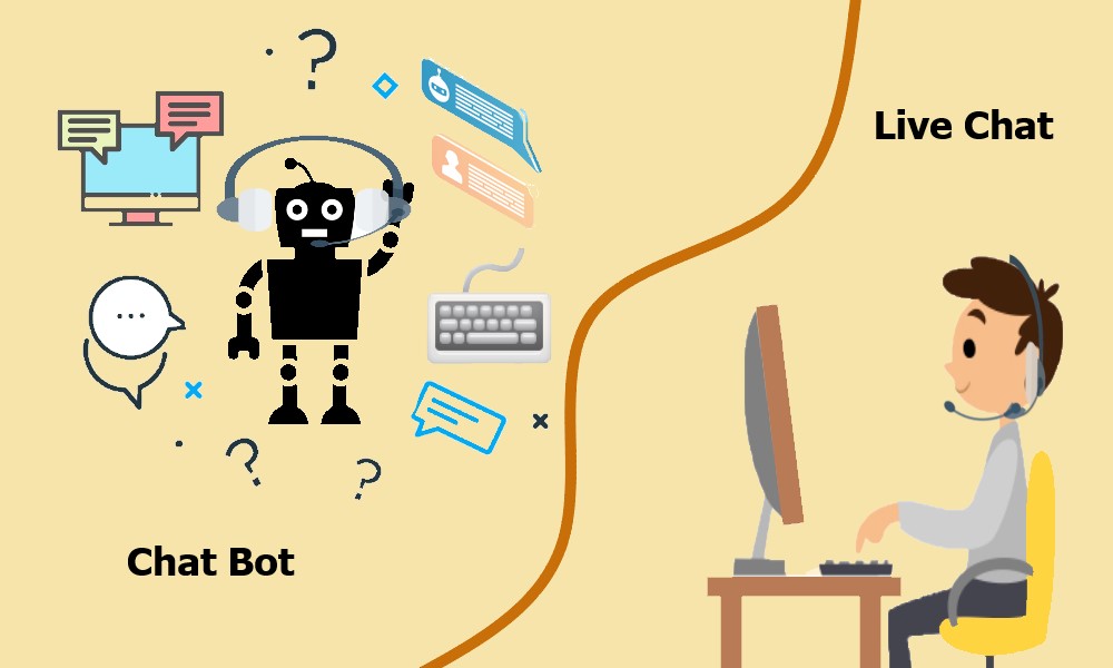 ربات چت کننده و چت از طریق انسان
