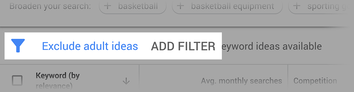 گزینه Add Filter 
